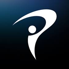 White abstract human figure forming question mark logo