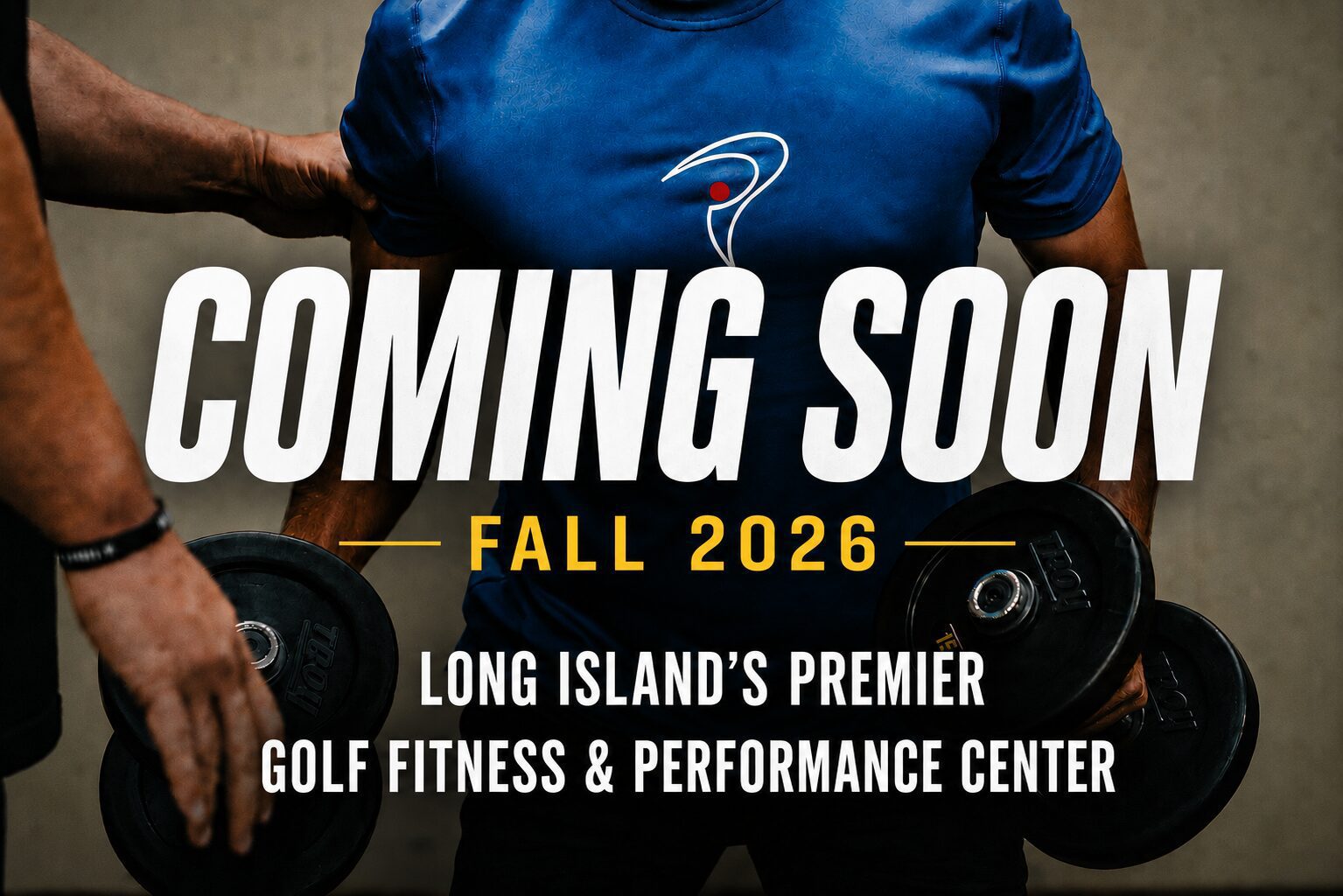 Person lifting weights with Coming Soon Fall 2026